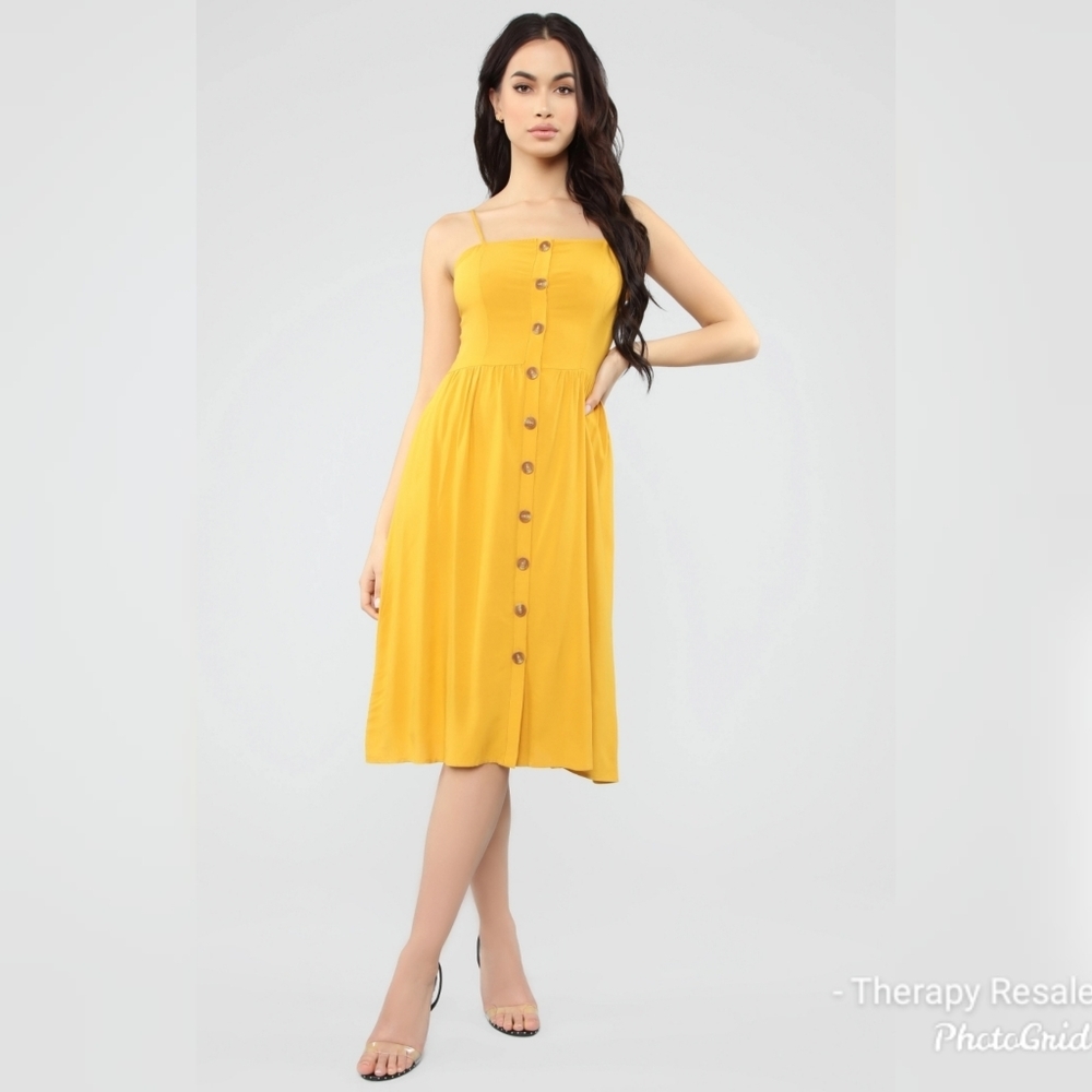 Simple FashionNova Button Front Dress L